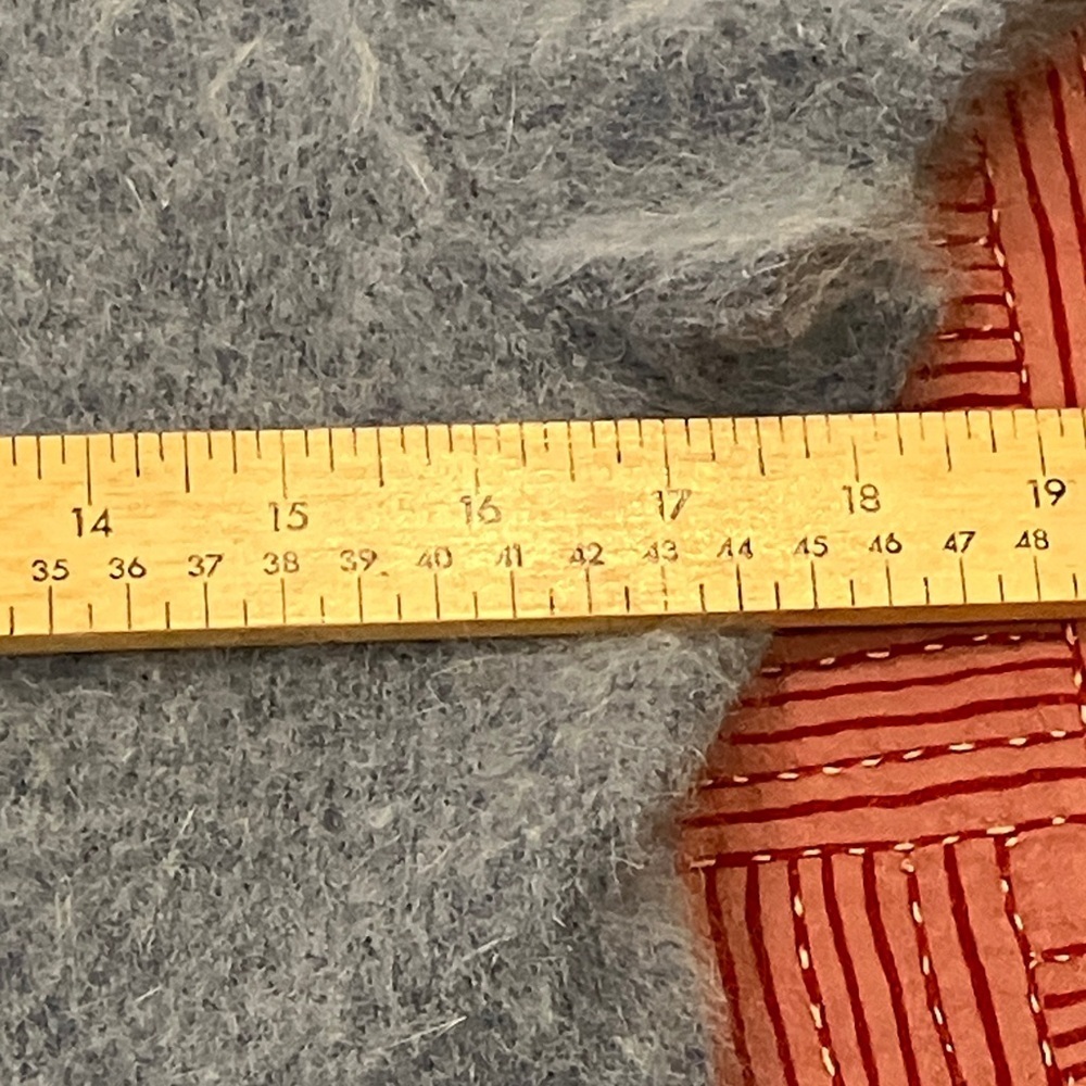 Angora small GAP Heather gray blue Fuzzy short sleeve Sweater - Picture 4 of 9